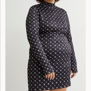 Black monogram short dress